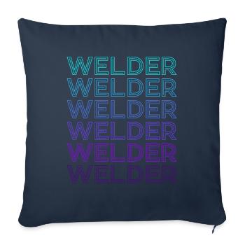 Soudage soudeur Soudage Retro - Housse de coussin décorative 45 x 45 cm - bleu marine - Devant