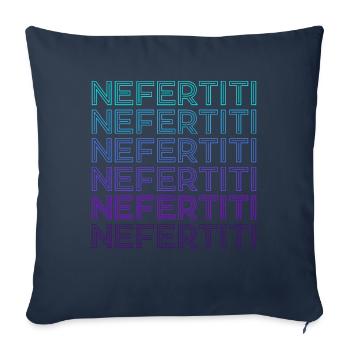 Néfertiti Reine Égyptienne Egypte Ancienne Rétro - Housse de coussin décorative 45 x 45 cm - bleu marine - Devant