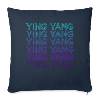 Ying Yang Yin Yang Retro - Sofakissenbezug 45 x 45 cm - Navy - Vorne