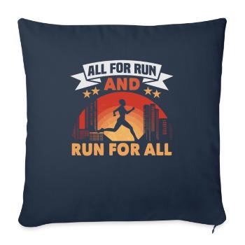 Running Marathon Runner Running - Sofa pillowcase 17,3'' x 17,3'' (45 x 45 cm) - navy - Front