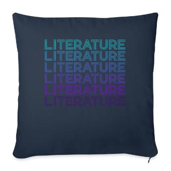 Littérature Littérature Littéraire Rétro - Housse de coussin décorative 45 x 45 cm - bleu marine - Devant