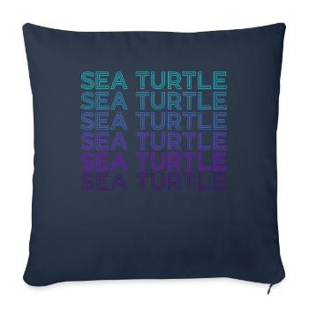 Sea Turtle Retro - Sofa pillowcase 17,3'' x 17,3'' (45 x 45 cm) - navy - Front