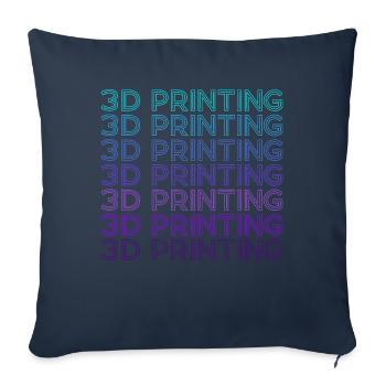 3D Printing 3D Printer Machine Retro - Sofa pillowcase 17,3'' x 17,3'' (45 x 45 cm) - navy - Front