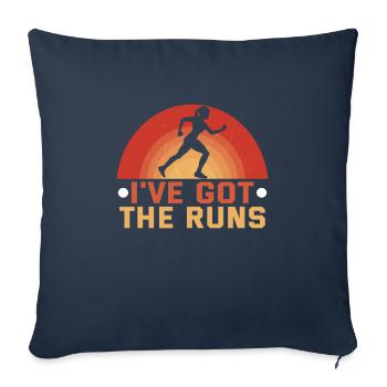Running Marathon Runner Running - Housse de coussin décorative 45 x 45 cm - bleu marine - Devant
