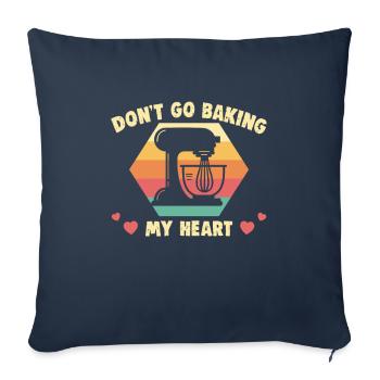 Cuisson de biscuits et de gâteaux Boulanger ou boulanger amateur - Housse de coussin décorative 45 x 45 cm - bleu marine - Devant