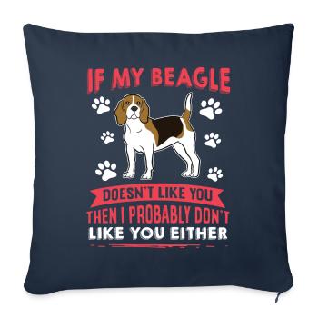Dog saying Beagle design for dog lovers - Sofa pillowcase 17,3'' x 17,3'' (45 x 45 cm) - navy - Front