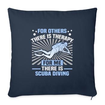 Instructeur de conception de plongée sous-marine Snorkeling - Housse de coussin décorative 45 x 45 cm - bleu marine - Devant