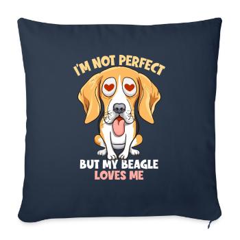 Dog saying Beagle design pour les amoureux des chiens - Housse de coussin décorative 45 x 45 cm - bleu marine - Devant