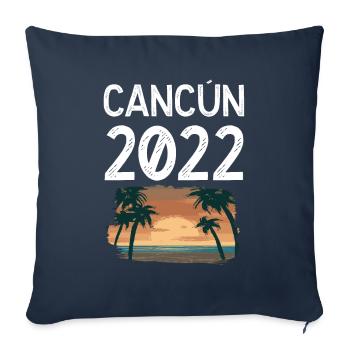 Cancún 2022 - Housse de coussin décorative 45 x 45 cm - bleu marine - Devant