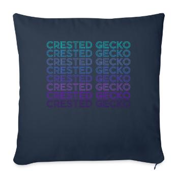 Gecko à crête rétro - Housse de coussin décorative 45 x 45 cm - bleu marine - Devant