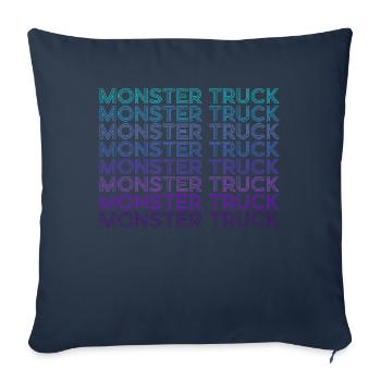 Monster Truck Retro - Sofa pillowcase 17,3'' x 17,3'' (45 x 45 cm) - navy - Front