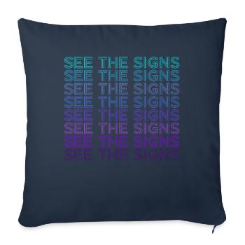 Sign Language Deaf Teacher Interpreter Retro - Sofa pillowcase 17,3'' x 17,3'' (45 x 45 cm) - navy - Front