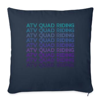 VTT Quad Riding Quad Biker Four Wheeler Retro - Housse de coussin décorative 45 x 45 cm - bleu marine - Devant