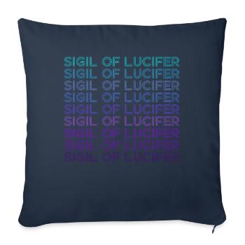 Sceau de Lucifer Retro - Housse de coussin décorative 45 x 45 cm - bleu marine - Devant