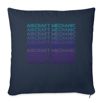 Aircraft Mechanic Aviation Retro - Sofa pillowcase 17,3'' x 17,3'' (45 x 45 cm) - navy - Front