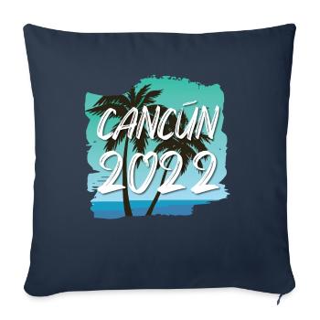 Cancún 2022 - Housse de coussin décorative 45 x 45 cm - bleu marine - Devant