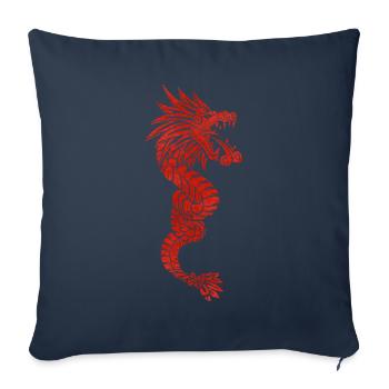 Quetzalcoatl Aztec Maya Feathered Snake - Sofa pillowcase 17,3'' x 17,3'' (45 x 45 cm) - navy - Front