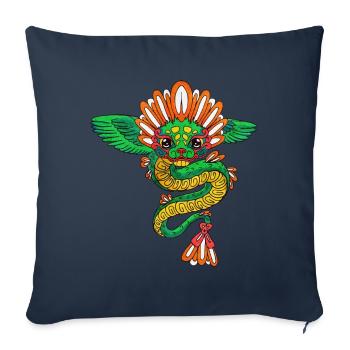 Quetzalcoatl Aztec Maya Feathered Snake - Sofa pillowcase 17,3'' x 17,3'' (45 x 45 cm) - navy - Front
