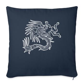 Quetzalcoatl Aztec Maya Feathered Snake - Sofa pillowcase 17,3'' x 17,3'' (45 x 45 cm) - navy - Front