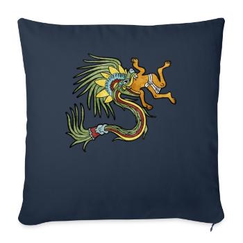 Quetzalcoatl Aztec Maya Feathered Snake - Sofa pillowcase 17,3'' x 17,3'' (45 x 45 cm) - navy - Front