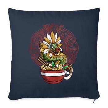 Quetzalcoatl Aztec Snake Ramen Noodles - Sofa pillowcase 17,3'' x 17,3'' (45 x 45 cm) - navy - Front
