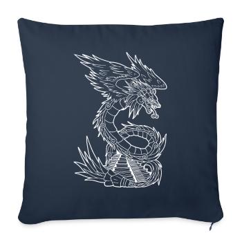 Quetzalcoatl Ancien Serpent Aztèque Tempe Maya - Housse de coussin décorative 45 x 45 cm - bleu marine - Devant