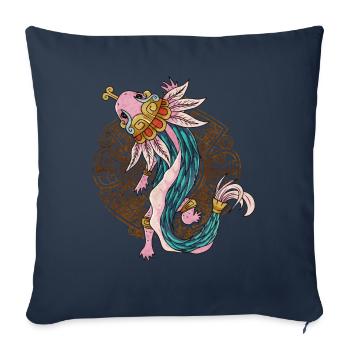 Quetzalcoatl Axolotl Ancien Serpent Aztèque Ma - Housse de coussin décorative 45 x 45 cm - bleu marine - Devant