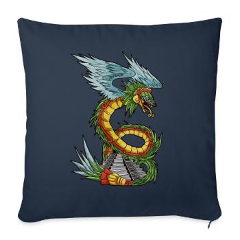 Quetzalcoatl Ancien Serpent Aztèque Tempe Maya - Housse de coussin décorative 45 x 45 cm - bleu marine - Devant