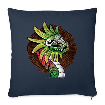 Quetzalcoatl Aztecs Feathered Snake Maya Inca - Sofa pillowcase 17,3'' x 17,3'' (45 x 45 cm) - navy - Front