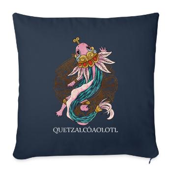 Quetzalcoatl Axolotl Ancien Serpent Aztèque Ma - Housse de coussin décorative 45 x 45 cm - bleu marine - Devant