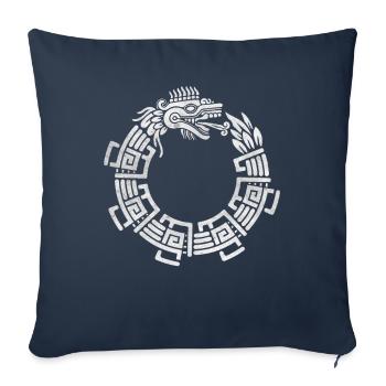 Quetzalcoatl Ouroboros Aztèque Serpent Maya Inca - Housse de coussin décorative 45 x 45 cm - bleu marine - Devant