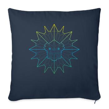 Quetzalcoatl Polygone Ancien Serpent Aztèque Maya - Housse de coussin décorative 45 x 45 cm - bleu marine - Devant
