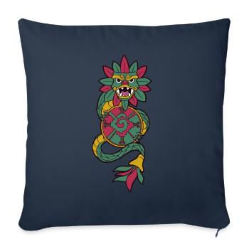 Quetzalcoatl Aztec Snake Maya Aztec Stone Ink - Sofa pillowcase 17,3'' x 17,3'' (45 x 45 cm) - navy - Front