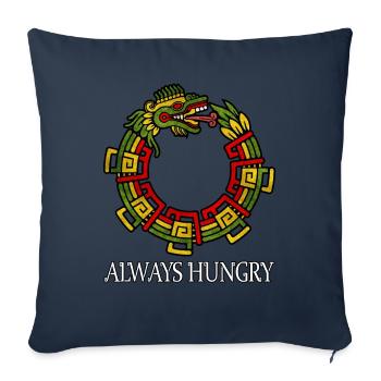 Quetzalcoatl Ouroboros Serpent Aztèque Maya - Housse de coussin décorative 45 x 45 cm - bleu marine - Devant