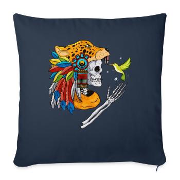 Quetzalcoatl Aztec Skull Maya Inca Toltecs - Sofa pillowcase 17,3'' x 17,3'' (45 x 45 cm) - navy - Front
