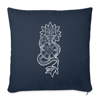 Quetzalcoatl Aztec Snake Maya Aztec Stone Ink - Sofa pillowcase 17,3'' x 17,3'' (45 x 45 cm) - navy - Front