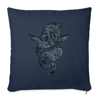Quetzalcoatl Aztecs Feathered Snake Maya Inca - Sofa pillowcase 17,3'' x 17,3'' (45 x 45 cm) - navy - Front