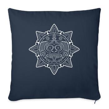Aztekischer Sonnenstein Aztekisches Sonnensymbol M - Sofakissenbezug 45 x 45 cm - Navy - Vorne