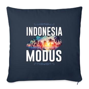 Mode Indonésie - Housse de coussin décorative 45 x 45 cm - bleu marine - Devant