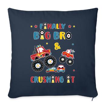 Big Brother Monster Truck and Car -Finally Big Bro - Sofakissenbezug 45 x 45 cm - Navy - Vorne