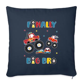 Big Brother Monster Truck and Car -Finally Big Bro - Sofakissenbezug 45 x 45 cm - Navy - Vorne