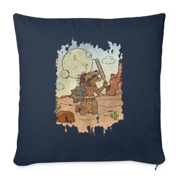 Aztec Jaguar Warrior Mayan Inca - Sofa pillowcase 17,3'' x 17,3'' (45 x 45 cm) - navy - Front