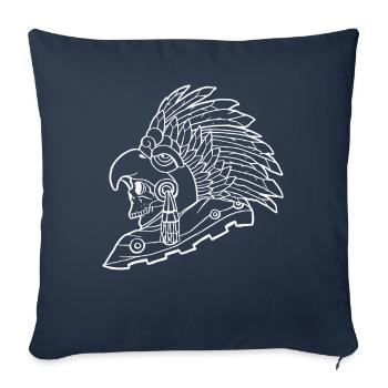 Aztec Eagle Warrior Mayan Skull Inca - Sofa pillowcase 17,3'' x 17,3'' (45 x 45 cm) - navy - Front