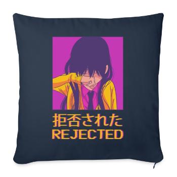 Trauriges Anime-Mädchen Vaporwave-Ästhetik abgeleh - Sofakissenbezug 45 x 45 cm - Navy - Vorne