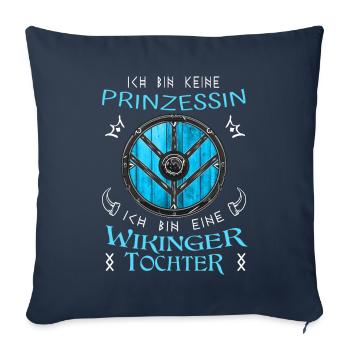 Wikinger Tochter - Ich bin keine Prinzessin - Sofakissenbezug 45 x 45 cm - Navy - Vorne