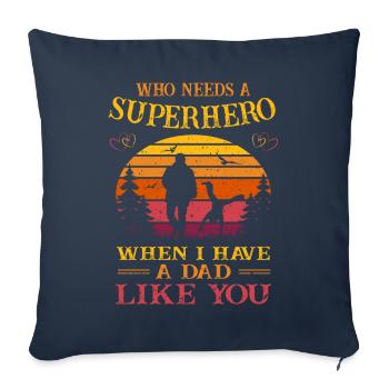 Superhero - A Dad Like You - Father's day - Kids - Sofa pillowcase 17,3'' x 17,3'' (45 x 45 cm) - navy - Front