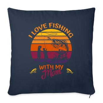 I Love Fishing With My Mom Fishing - for children - Sofakissenbezug 45 x 45 cm - Navy - Vorne