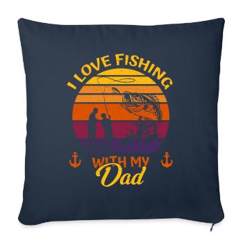 I Love Fishing With My Dad Fishing - for children - Sofakissenbezug 45 x 45 cm - Navy - Vorne