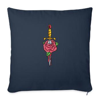 Gothic Dagger with Rose - Sofa pillowcase 17,3'' x 17,3'' (45 x 45 cm) - navy - Front