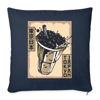 Boba Tea Bubble Tea Tokyo Japan Poster Gift - Sofa pillowcase 17,3'' x 17,3'' (45 x 45 cm) - navy - Front